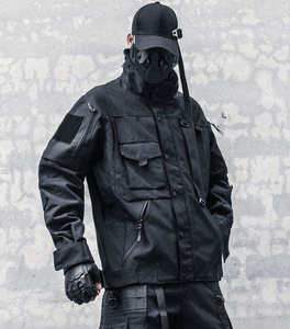 Chaqueta Táctica Impermeable para Hombre, Estilo Techwear, Cortavientos, Multibolsillos, Urbana, Cyberpunk, Funcional - Product Image 4