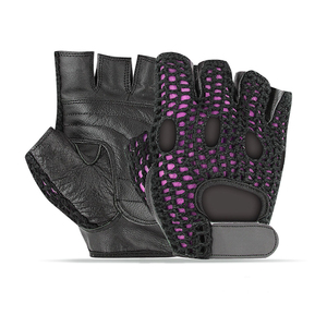 Goatskin Leather Breathable Fitness Motorbike <b>Gloves</b> Adjustable Wristband Silicone Grip Sporty Wrist-Length <b>Touchscreen</b> <b>Gloves</b> - Product Image 3