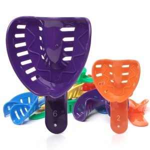 Juego Profesional de 12 Bandejas de Impresión Dental de Plástico Autoclavables |   Kit de Porta Dientes Reutilizable Perforado Multicolor - Product Image 1