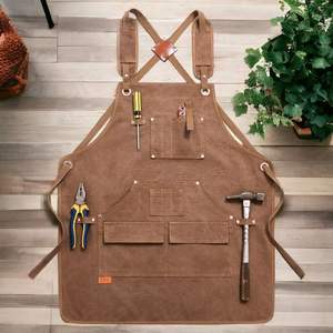 Tablier de barista Royaa QA65 à boucle réglable, imprimé numérique, en sergé, élégant, personnalisé, en toile de coton noire, unisexe, pour restaurant - Product Image 1