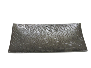 Bandeja Rectangular de Cerámica Hecha a Mano con Diseño de Hojas Talladas, Estilo Wabi Sabi, Vajilla para Regalo - Product Image 2