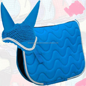 Almohadilla de Silla de Montar Acolchada con Relleno de Espuma y Juego de Orejeras a Juego, Forro de Tela de Algodón, Combo Duradero para Equitación - Product Image 1