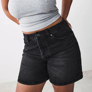 Shorts en jean longs pour femme, tendance 2026, en tissu extensible confortable, prix abordable, quantité OEM, vente en gros directe usine - Product Image 2