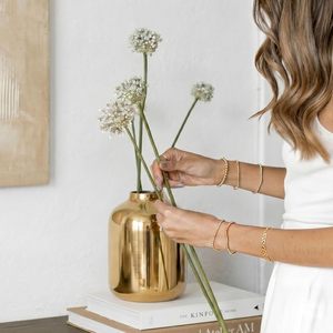 Golden Metal Eco-Friendly Customized Size Logo Modern Decorative Flower <b>Vase</b> Home Office Living Room Table Centerpiece Wedding - Product Image 3