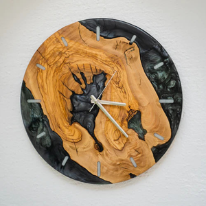 Indian Handcrafted Luxury Quartz Analog <b>Wall</b> <b>Clock</b>-Modern Square Antique Design Needle Custom Size Resin Wood <b>Living</b> <b>Room</b> - Product Image 2