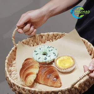 Handcrafted WATER HYACINTH <b>TRAY</b> FRUIT STORAGE BASKET with Handles Vietnam Handicraft Supplier - Product Image 6