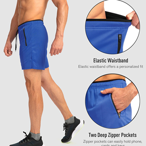 Pantalones cortos para correr para hombre, pantalones cortos deportivos informales de cintura media, holgados, de nailon transpirable, de secado rápido, para correr - Product Image 3