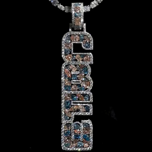 Custom <b>Initial</b> Letter Iced Moissanite Hip Hop <b>Pendant</b> for Men's <b>Silver</b> Plated Cushion Cut Krishnavii Brand - Product Image 1