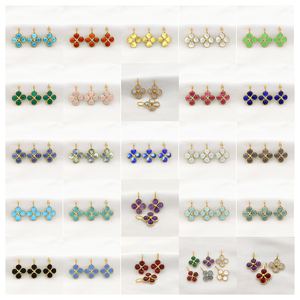 จี้รูปโคลเวอร์สีเขียวแคลเซโดนี ขนาด 5 มม. ขอบเรียบ ประดับด้วยห่วงขนาด 7x5 มม. ชุบทอง พร้อมจี้แคลเซโดนีสีเขียว - Product Image 6