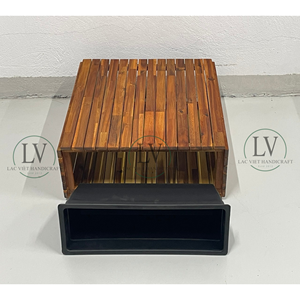 Jardinière en bois d'acacia de qualité supérieure en gros, pot de fleurs en bois écologique avec doublure en plastique, décoration en bois massif du Vietnam - Product Image 3