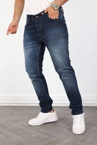 Jean slim vintage pour homme, coupe droite, en denim, décontracté, extensible, coloré, taille mi-haute, adouci, éco-responsable, mode streetwear - Product Image 4