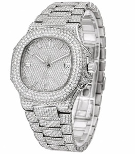 Montre mécanique automatique de luxe entièrement sertie de moissanite, bijoux hip-hop, diamants incrustés, argent, pour homme, VVS1 - Product Image 2
