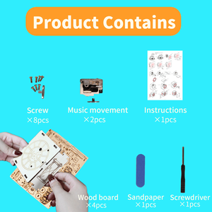 MUSIC PARK Puzzle 3D in Legno, Carillon a Forma di Aereo Punk, Kit di Montaggio Fatto a Mano per Festività e Natale - You Are My Sunshine - Product Image 2