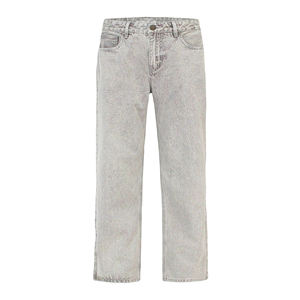 Jeans personnalisés pour hommes, coupe ample et décontractée, jambe large, style vintage, denim délavé gris, pour hommes - Product Image 1