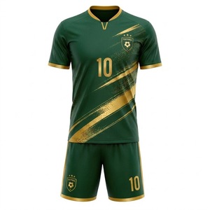 Ensemble de maillots de football personnalisés noirs 100% polyester pour hommes, uniforme de football par sublimation, taille élastique, respirant, séchage rapide, tenue d'équipe - Product Image 2