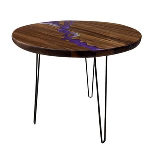 Mesa de Comedor/Café de Lujo Moderna Hecha a Mano de Madera de Acacia y Resina, Impermeable, para Sala de Estar, Regalo de Jubilación, Boda, Aniversario, Condolencias - Product Image 6