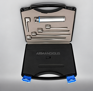 Kit de laryngoscope LED à 5 lames Miller en acier inoxydable, lames droites pour l'intubation en urgence, la gestion des voies respiratoires en anesthésie et pour les professionnels de secours (EMT) - Product Image 2
