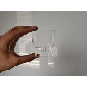 New Disposable Square Shapes with Stand <b>Plastic</b> <b>Cups</b> 100ml for Ice Cream Mousse & Snacks Bakery Catering & Home Celebrations <b>Cup</b> - Product Image 1