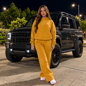 Ensemble de survêtement streetwear pour femmes en tissu French Terry 400 g/m², personnalisé, pour les marques de vêtements - Product Image 4