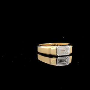 Anillo de Compromiso con Diamante Corte Esmeralda para Mujer, Certificado IGI, Piedra Cultivada en Laboratorio, Oro Amarillo de 14K, Color E, Joyería Clásica y Atemporal de Lujo - Product Image 5
