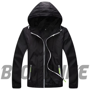 Chaqueta de Exterior para Hombre, Negra, Cortavientos, de Manga Larga, con Capucha, para Primavera - Product Image 5