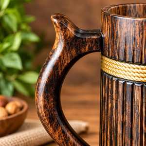 Tazas de Cerámica Vikingas de Alta Calidad, Jarras de Cerveza de Madera con Asa de Madera, Producto en Venta al por Mayor, Tendencia en Ventas - Product Image 2
