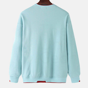 เสื้อสเวตเชิ้ตคอกลมสีฟ้าอ่อนแบบยูนิเซ็กซ์ ทรงโอเวอร์ไซส์ ใส่สบาย สีพื้น ผ้าถัก สไตล์ลำลอง เหมาะสำหรับใส่ในฤดูใบไม้ร่วง - Product Image 2