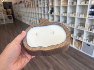 Natural <b>Log</b> Wooden Base Candle Bowl For Home Wedding Event Gifting Top Rated Dough Bowl Candle For Tableware & Restaurants Cafes - Product Image 6