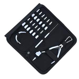 Kit d'outils professionnels pour extensions de cheveux de salon, blanc, avec outil de retrait d'extensions à micro-perles, boucle de tirage et outils de séparation des mèches - Product Image 1