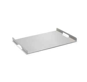 Plateau de service rectangulaire en métal avec finition polie et poignées, design minimaliste, durable pour les fêtes - Product Image 2