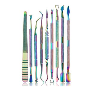 <b>Nail</b> Cleaning Tool Stainless Steel Beauty <b>Kit</b> Made In Pakistan Wholesale High Quality Dual-end Flat Cuticle Pusher Set - Product Image 3