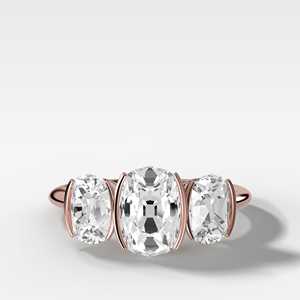 Bague de fiançailles solitaire en diamant de laboratoire taille coussin 3 carats, style « Old Mine », en or massif 14K 18K, moderne, sertie demi-cerclée, cadeau pour femme - Product Image 3