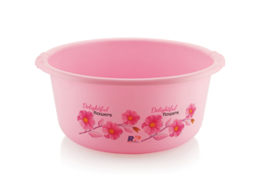 ถังพลาสติก ลายดอกไม้สวยงาม ขนาด 6-10 ลิตร ทนทาน ใช้ในครัวเรือน หลากสีสัน - Product Image 3