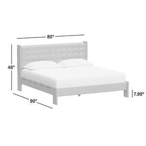 Luxury Upholstered Wooden <b>Bed</b> <b>Frame</b> with Tufted Headboard – Modern King/<b>Queen</b> <b>Size</b> <b>Bed</b> for Bedroom - Product Image 3