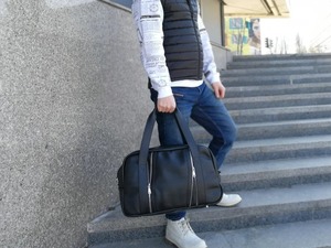 กระเป๋าเดินทางหนังแท้สำหรับผู้ชาย สไตล์วินเทจ กระเป๋าเดินทางสุดสัปดาห์ ความจุขนาดใหญ่ กระเป๋าถือขึ้นเครื่องบิน ช่องใส่รองเท้า พกพาสะดวก รุ่น LDB-0338 - Product Image 2