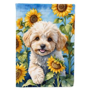 Maltipoo girasoles jardín bandera Multicolor decorativo patio Banner para Patio ilustraciones buzón y camas de flores para espacios pequeños - Product Image 1