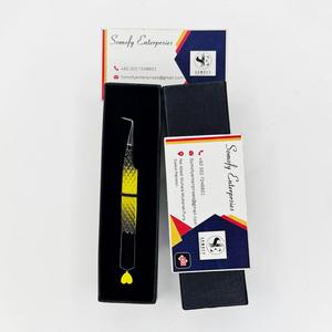 Pinzas para Pestañas Somofy Enterprises, Acero Inoxidable, Diseño de Corazón, Punta de Precisión, Ángulo de 90 Grados, Caja Negra, Empaque en Tarjeta, Perfecto - Product Image 1