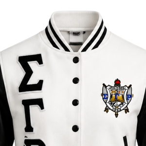 Chaqueta Bomber Corta de Satén Sigma Gamma Rho para Mujer, con Cierre Frontal, Estilo Sorority, Ropa Urbana Ligera y Moderna - Product Image 3