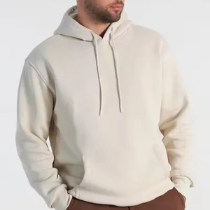 Sudadera con Capucha Beige para Hombre, Corte Regular, Algodón French Terry, Estilo Casual de Punto, Manga Larga, Estilo Otoñal - Product Image 1