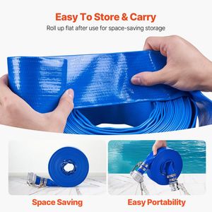 Manguera de Retrolavado de PVC Azul de Alta Calidad de 1.5 x 50 pies con Conexiones de Aluminio y Abrazaderas Camlock para Diversas Bombas y Mangueras de Plomería Sewa - Product Image 5
