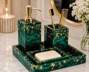 Luxury Handmade Resin Washroom <b>Accessories</b> with Elegant Countertop <b>Bathroom</b> <b>Accessories</b> <b>Set</b> for Modern Interiors Use from India - Product Image 6