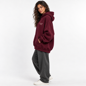 Oversized Women's Fleece <b>Hoodie</b> <b>Longline</b> Hooded Pullover Custom Logo Embroidery Front Cotton Sweatshirt Autumn Style - Product Image 2
