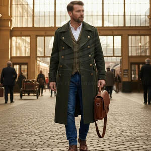 Abrigo de Lana para Hombre, a la Moda, Largo, con Forro Suave, Resistente, Estilo Profesional para Clima Frío - Product Image 6