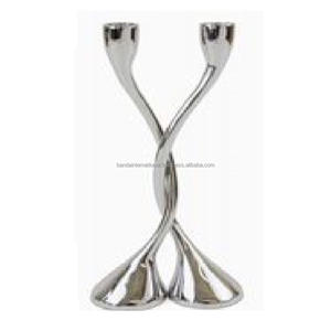 Aluminium 2 <b>Taper</b> <b>Candle</b> Holder With Nickel Finished For Home Lighting Decoration Other <b>Candle</b> Holders Lanterns & <b>Candle</b> Jars - Product Image 1