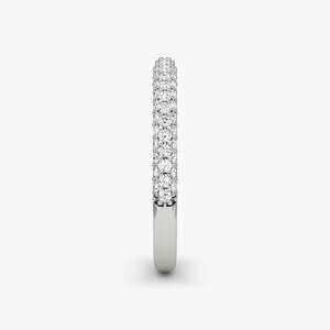 Lab Grown Diamond Three Row <b>Dome</b> Wedding Band <b>Ring</b> - Product Image 3