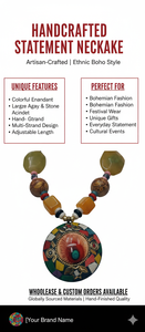 Collar de Piedra de Ágata Natural para Mujer, Colgante de Geoda de Cristal Curativo, Joyería Boho de Piedras Preciosas Tejida a Mano al por Mayor para Regalos - Product Image 6