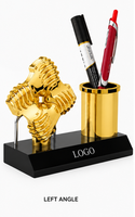 Trophée de bureau portable plaqué or en forme de croix avec porte-stylo, technique de moulage, fonction de gravure, pour cadeaux religieux d'église