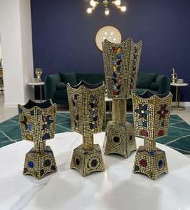 Quemador de Bakhoor de Madera Hecho a Mano con Adornos de Latón, Estilo Árabe, Decoración para el Hogar, Fragancia, Regalo de Ramadán y Eid, Artesanía en Resina - Product Image 3