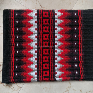 Almohadilla para Silla de Montar de Caballo Estilo Western, Tejida a Mano con Patrón Azteca, Cojín Rojo y Negro - Product Image 3