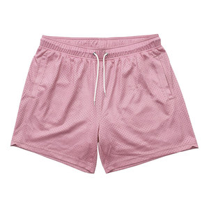 Pantalones Cortos Deportivos para Hombre, Color Azul Claro, Malla Transpirable, Cintura con Cordón, 100% Poliéster, Color Sólido, con Bolsillos - Product Image 3